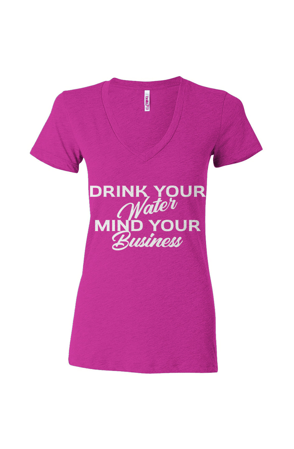 Women’s Triblend Deep V-Neck Tee Drink Water Berry