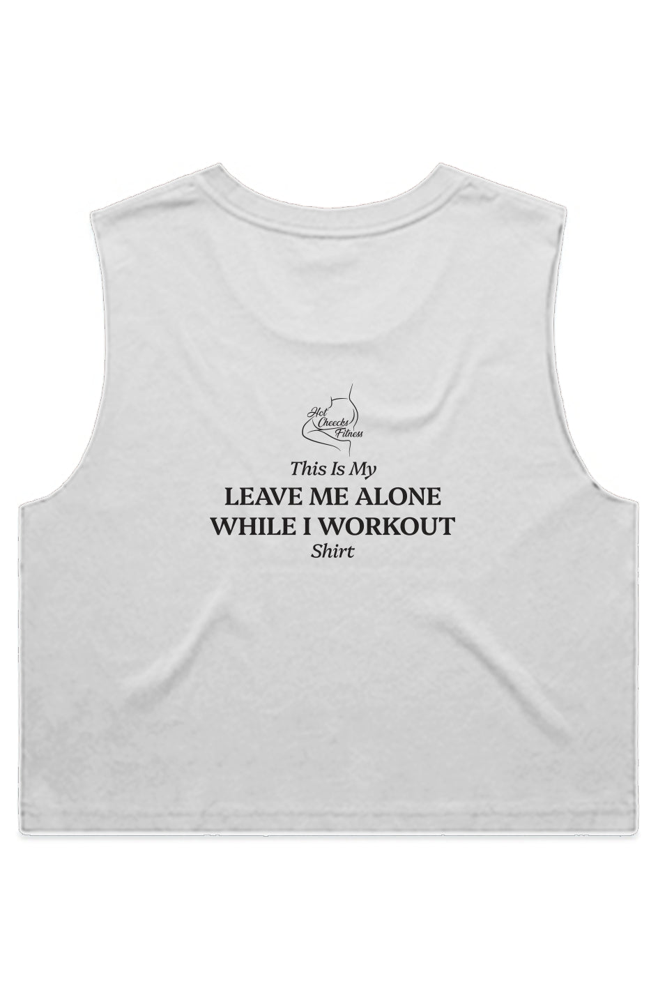 WO'S Leave Me CROP TANK White