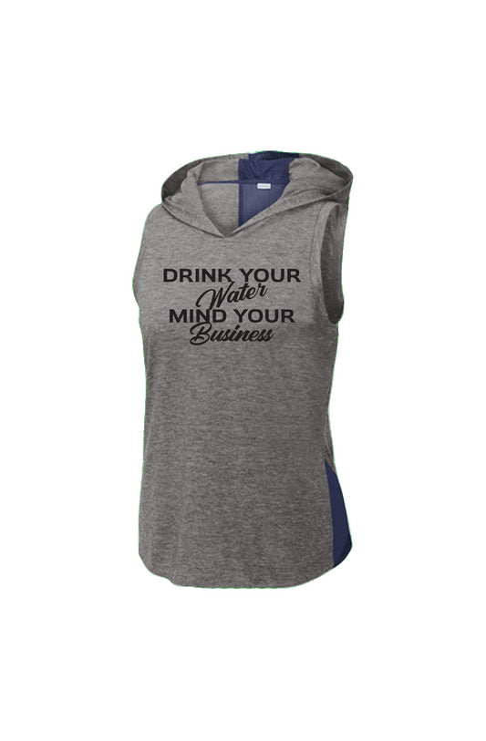 True Navy/ Dark Grey Heather Hoodie Tank Dring Wat