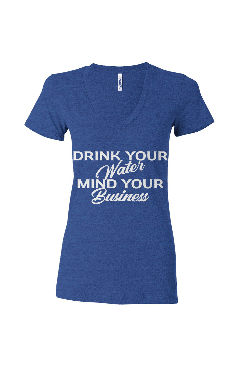 Women’s Triblend Deep V-Neck Tee Drink Water Royal