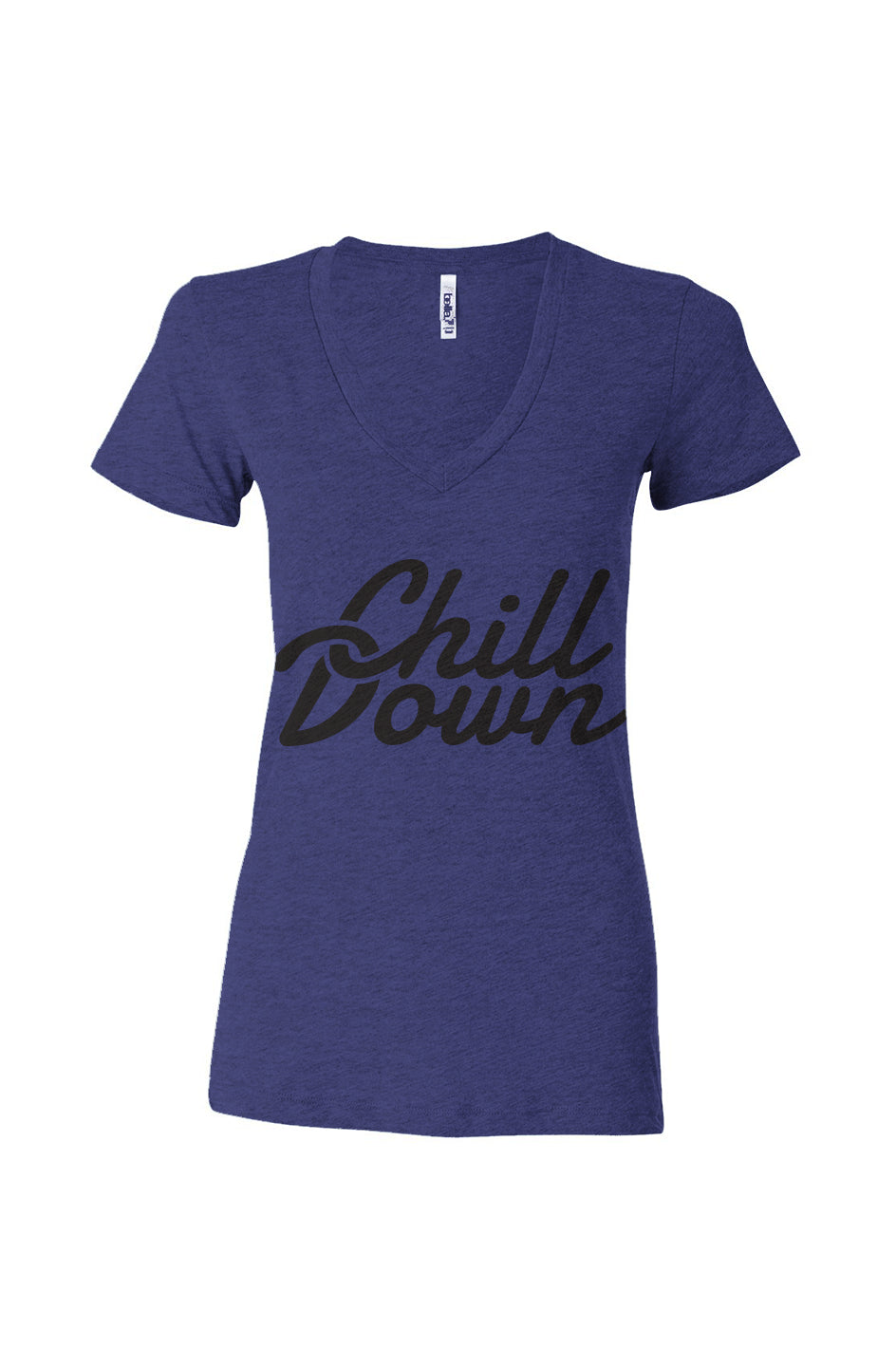 Women’s Triblend Deep V-Neck Tee  Chill Down Navy