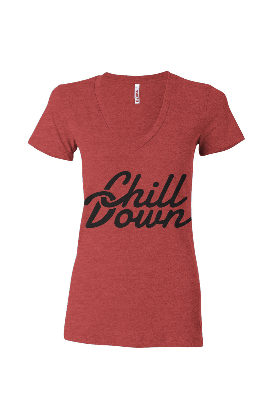 Women’s Triblend Deep V-Neck Tee  Chill Down Red